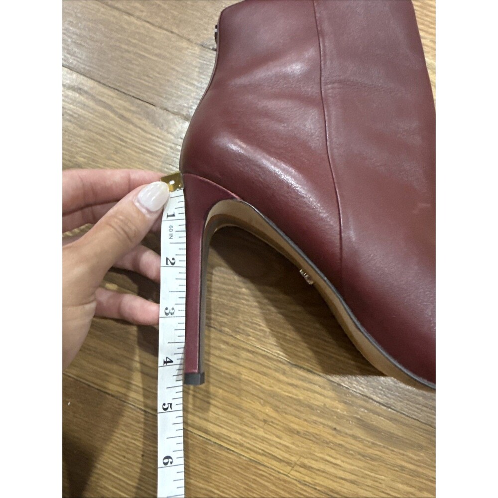 Sam Edelman Burgundy Red Leather Wren Pointed Toe Ankle Boots Bootie Sz 7.5 - Picture 10 of 10